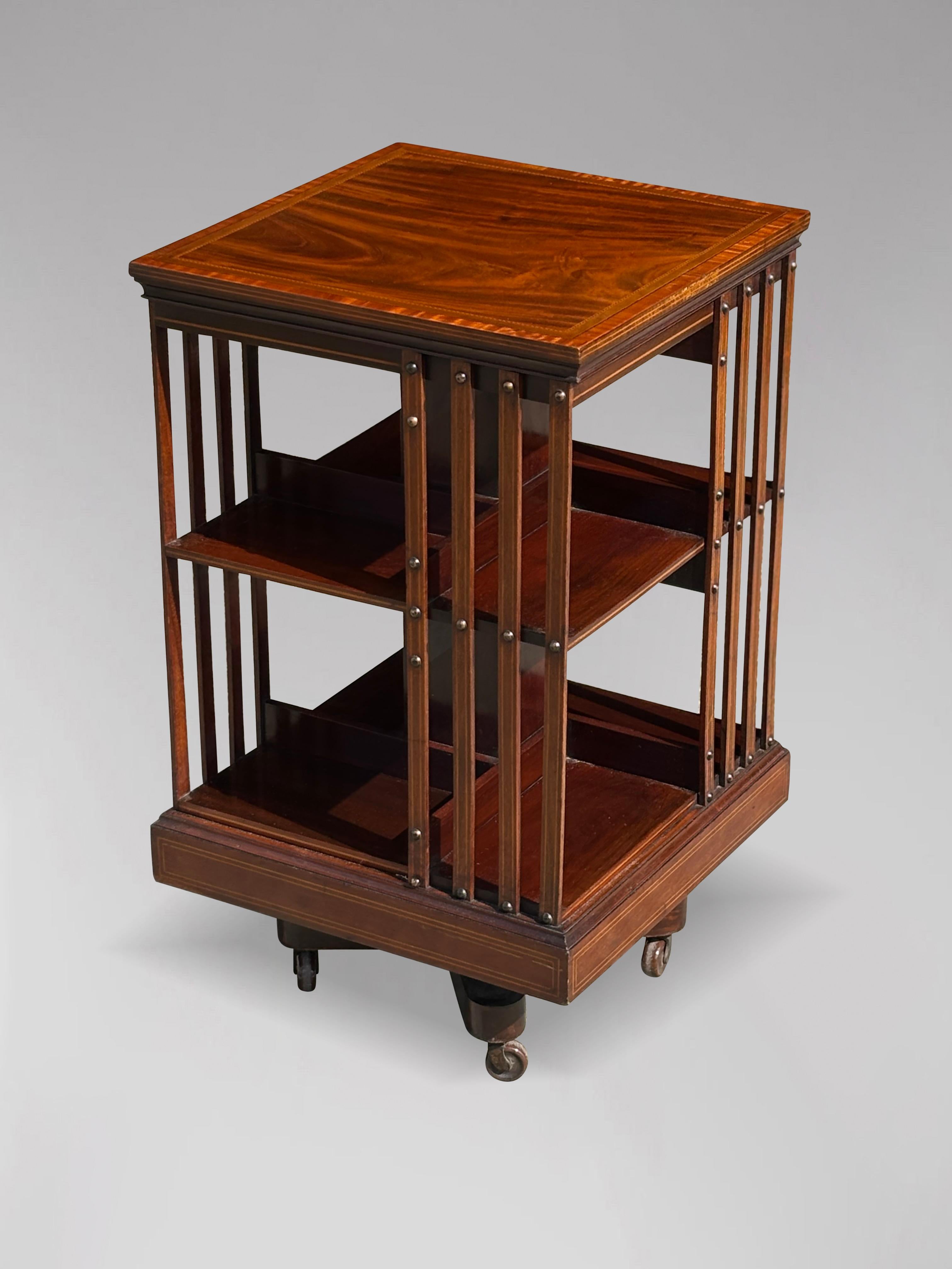 Victorian 19th Century Mahogany Revolving Bookcase For Sale