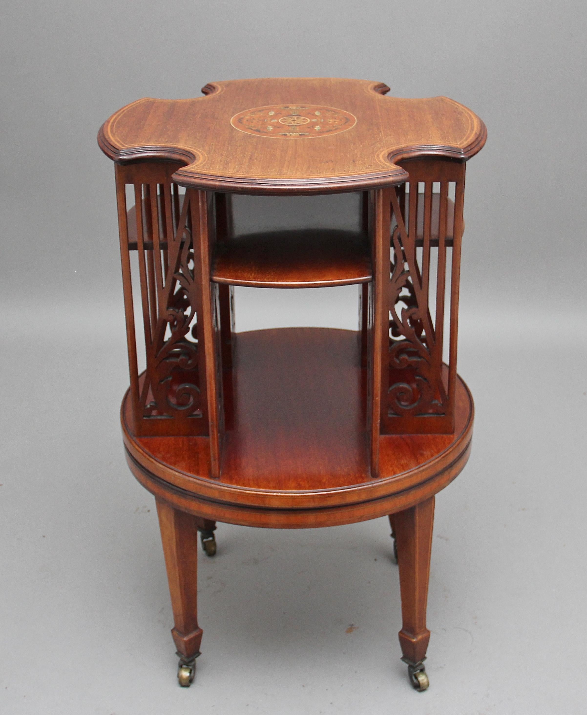 19th Century Mahogany Revolving Bookcase 3