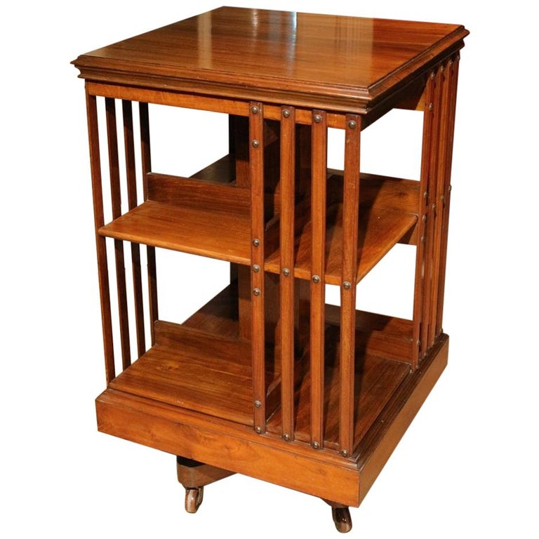 19th Century walnut Revolving Bookcase Maple and Co at 1stDibs