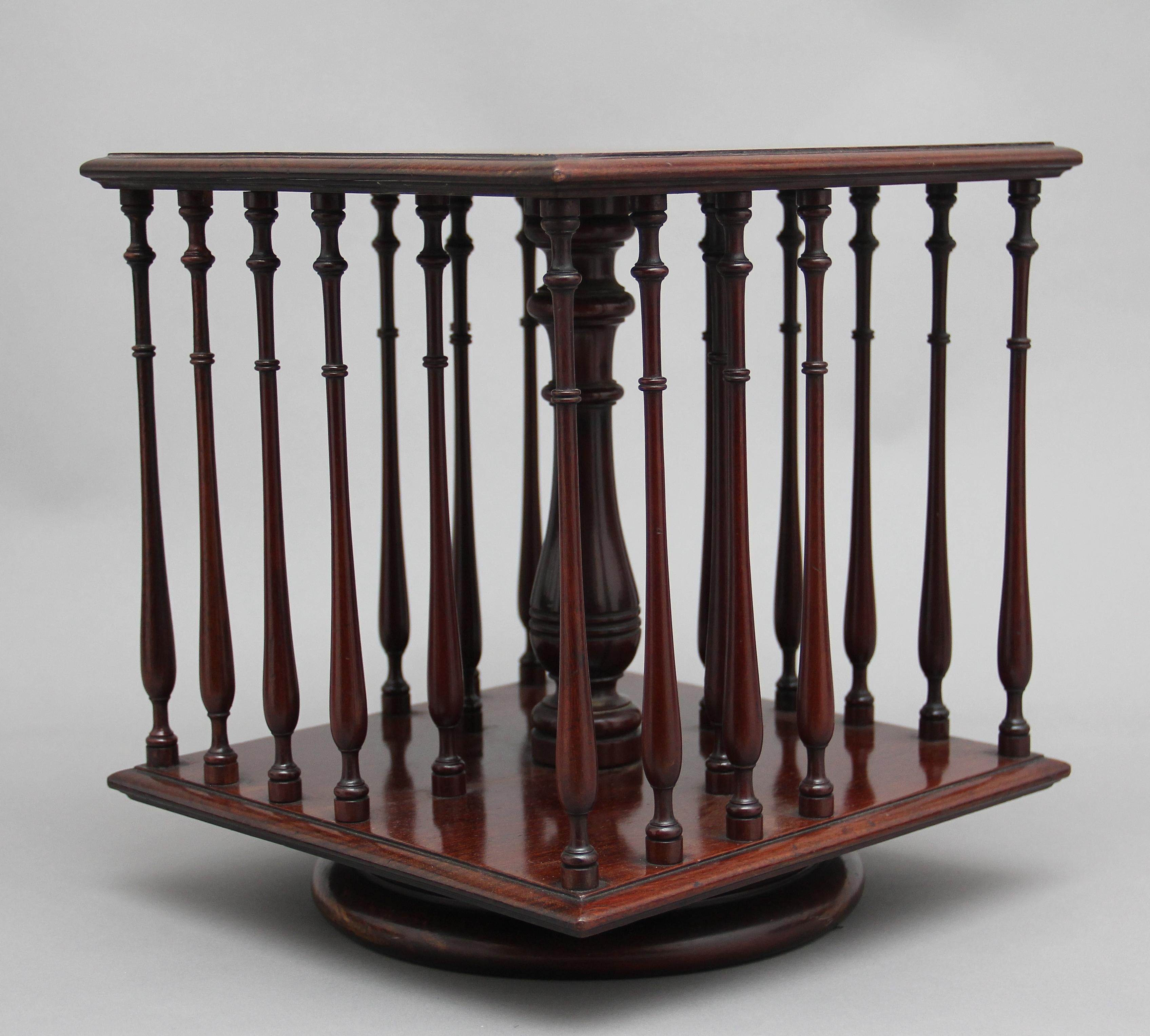 19th Century Mahogany Revolving Bookstand In Good Condition For Sale In Martlesham, GB