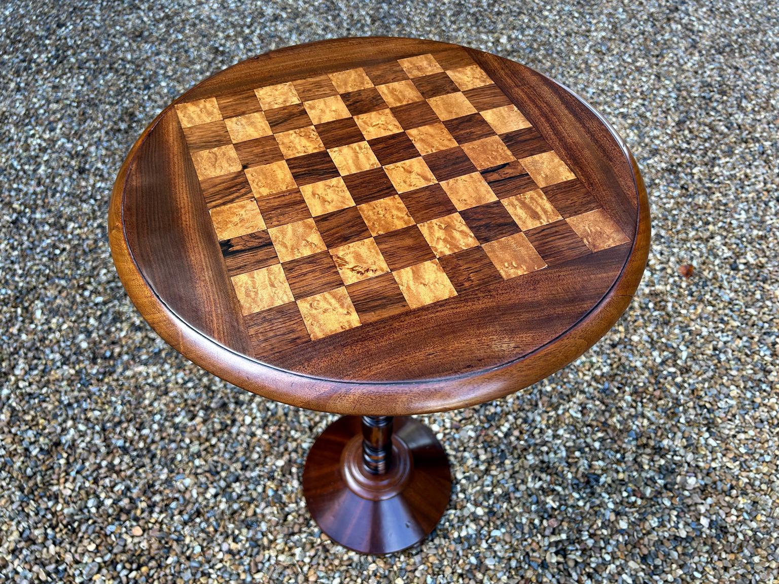 Victorian 19th Century Mahogany & Rosewood Circular Chess Table