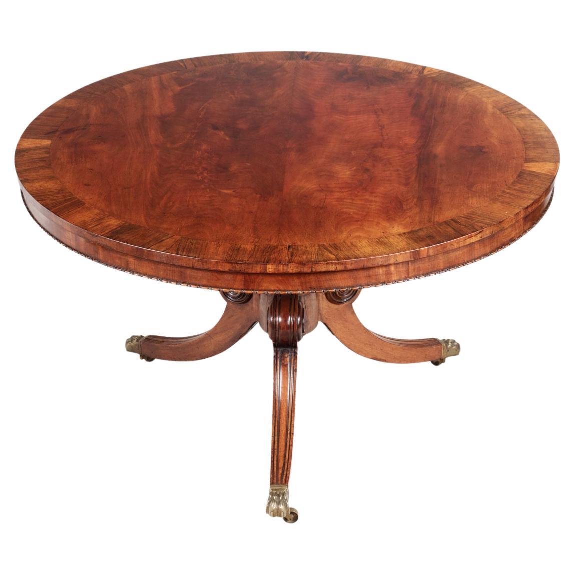 19th Century Mahogany & Rosewood Tip-Up Dining Table