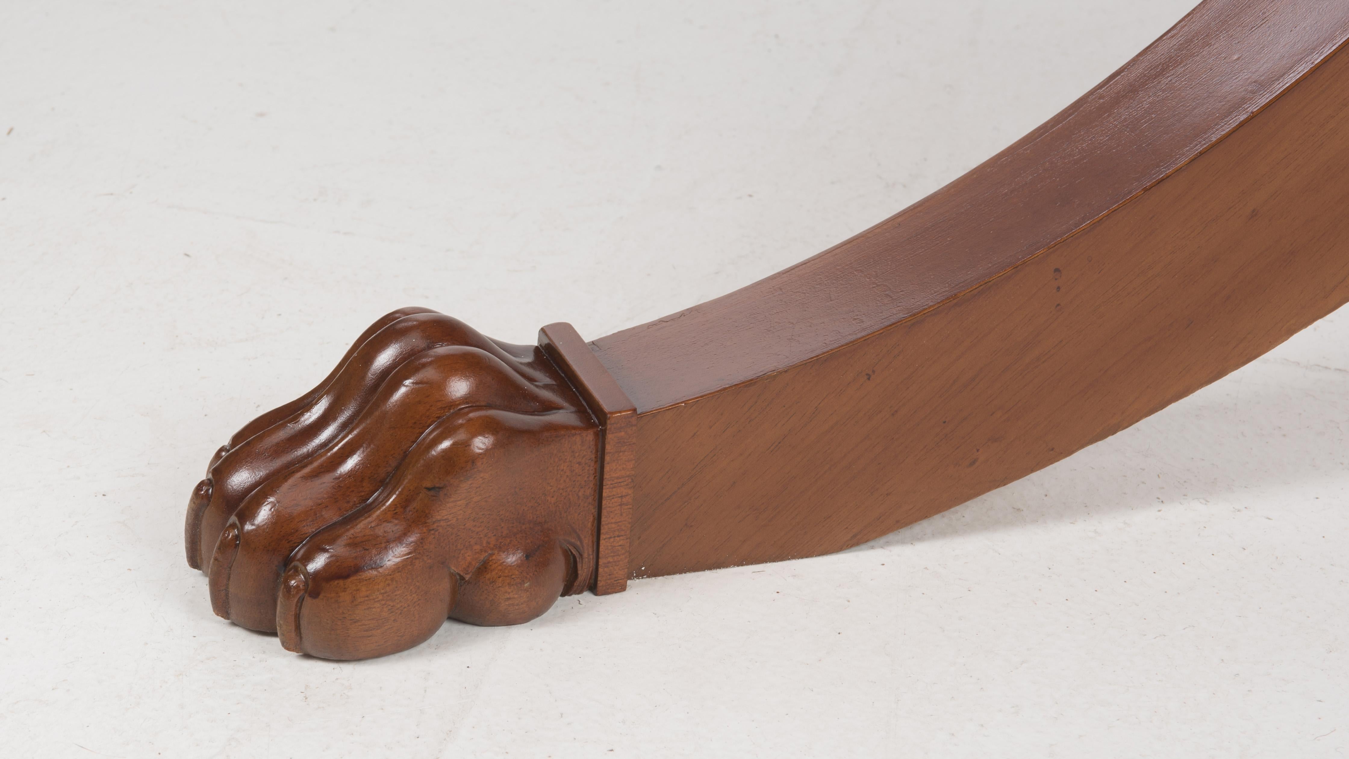 19th Century Mahogany Rotating Rent Table Regency Paw Feet 4