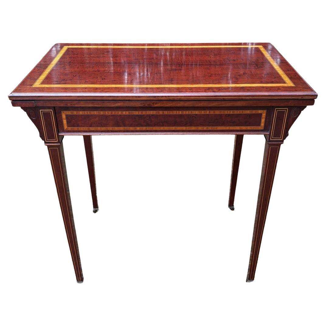 19th Century Mahogany & Satinwood Card Table