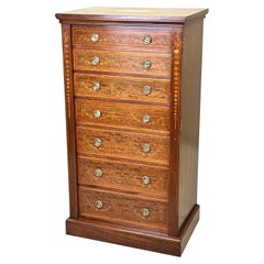 19th Century Mahogany & Satinwood Wellington Chest