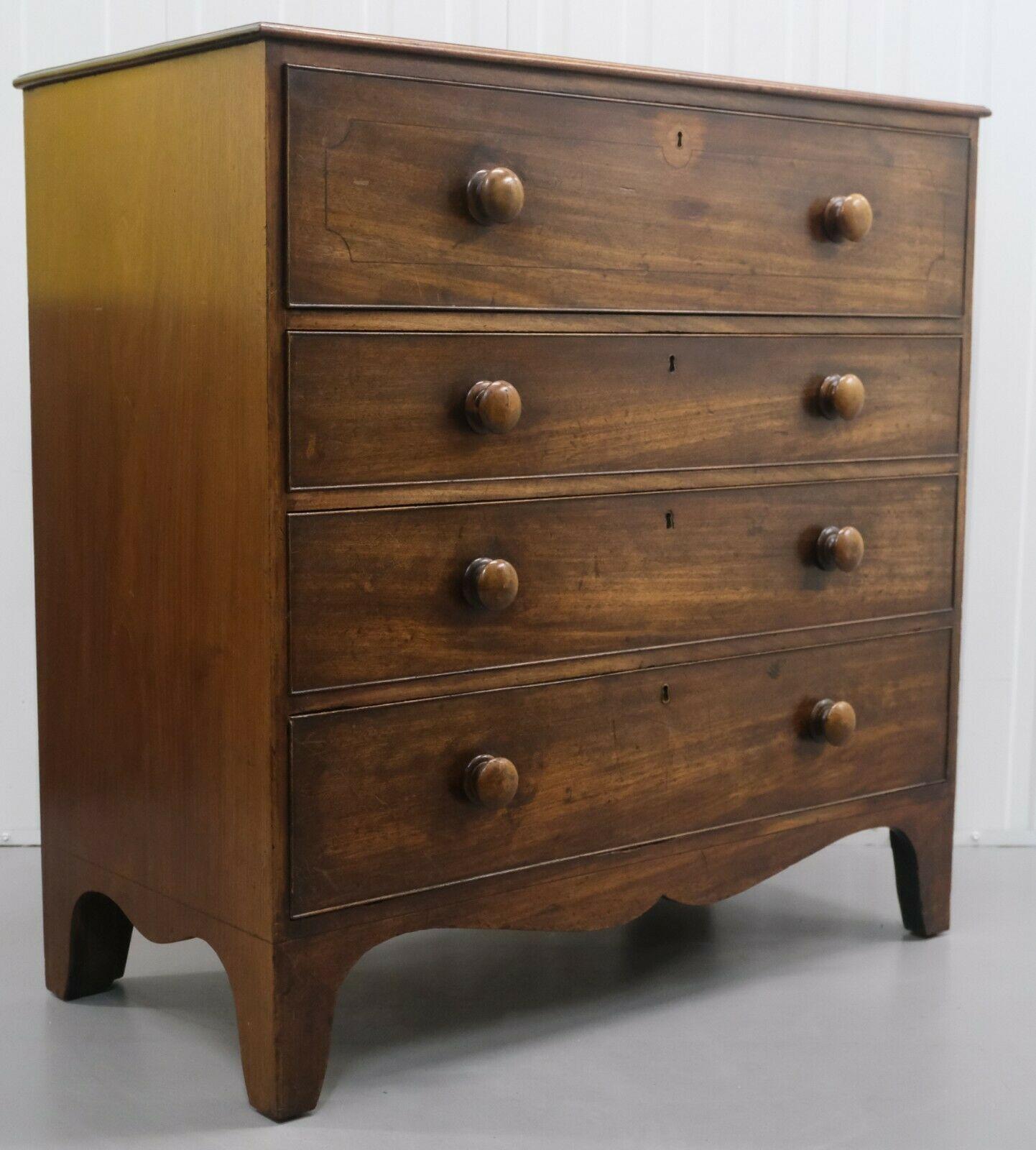 19th Century Hardwood Secretaire Chest of Drawers with Revealing Fitted Interior 7