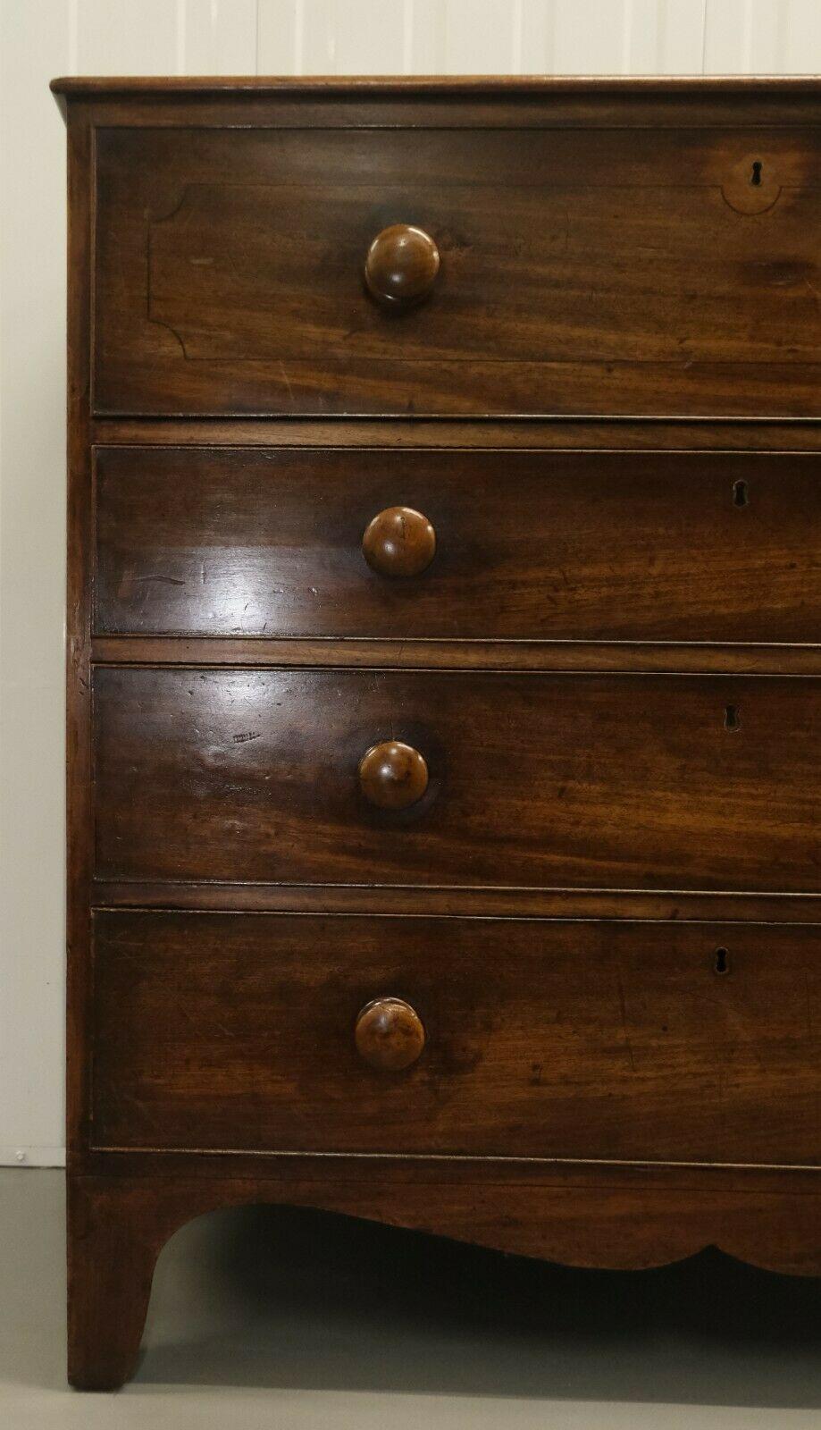 19th Century Hardwood Secretaire Chest of Drawers with Revealing Fitted Interior 2