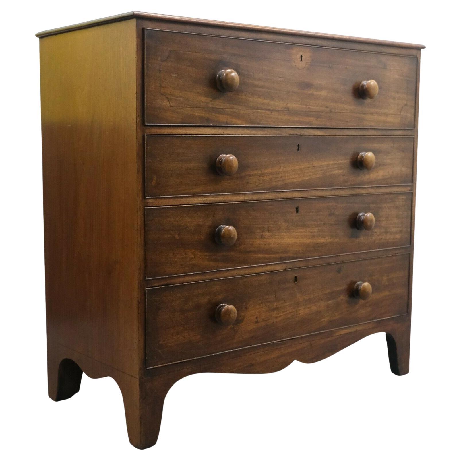 19th Century Mahogany Secretaire Chest of Drawers with Revealing Fitted Interior