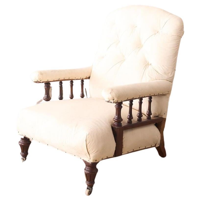 offener Mahagoni-Sessel mit Spindel aus dem 19. Jahrhundert im Angebot