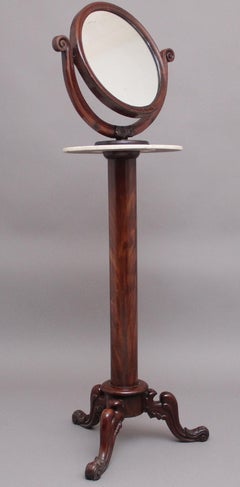 19th Century Mahogany Telescopic Shaving Mirror