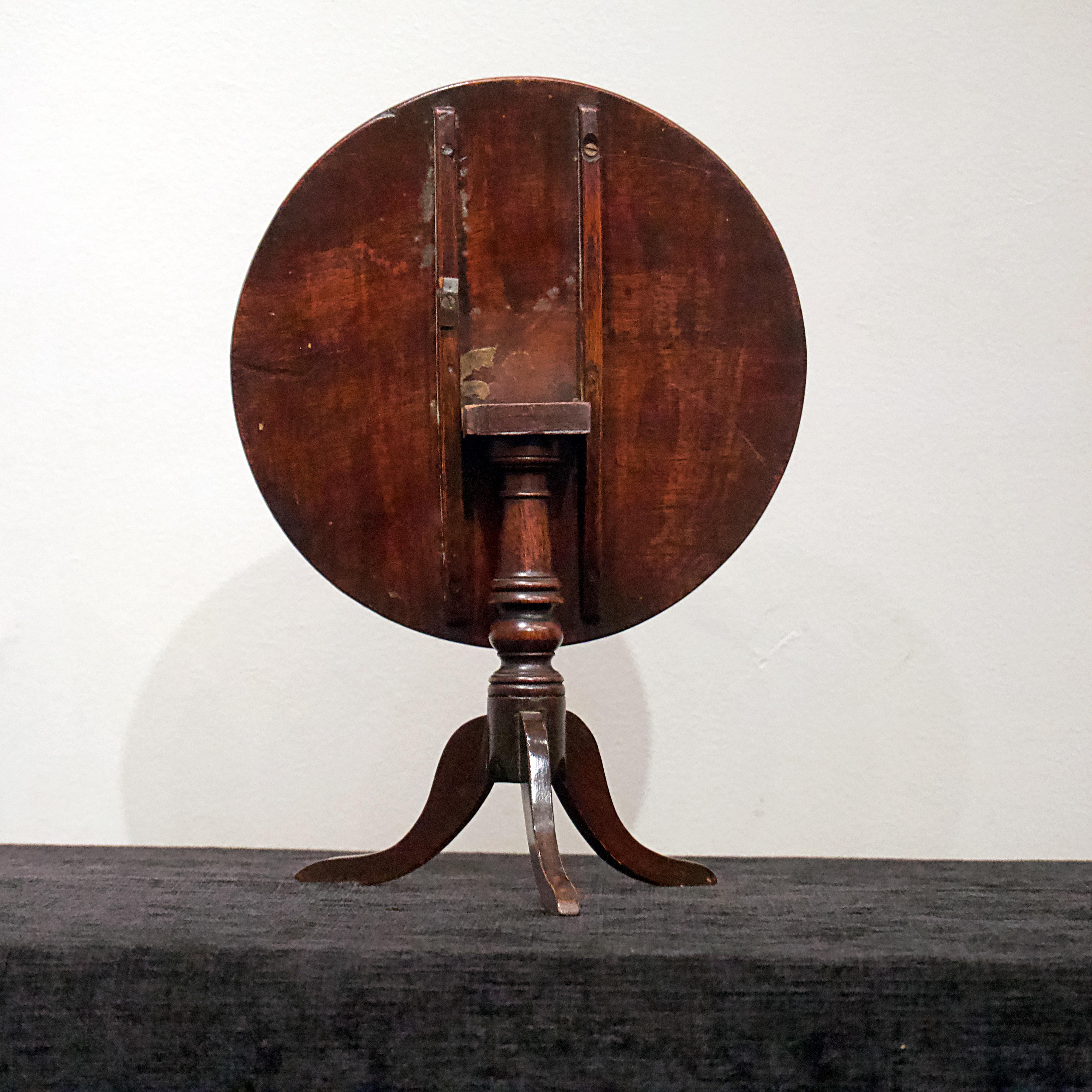 American 19th Century Mahogany Tilt-Top Tripod Table, Mini, Salesman or Example Sample For Sale