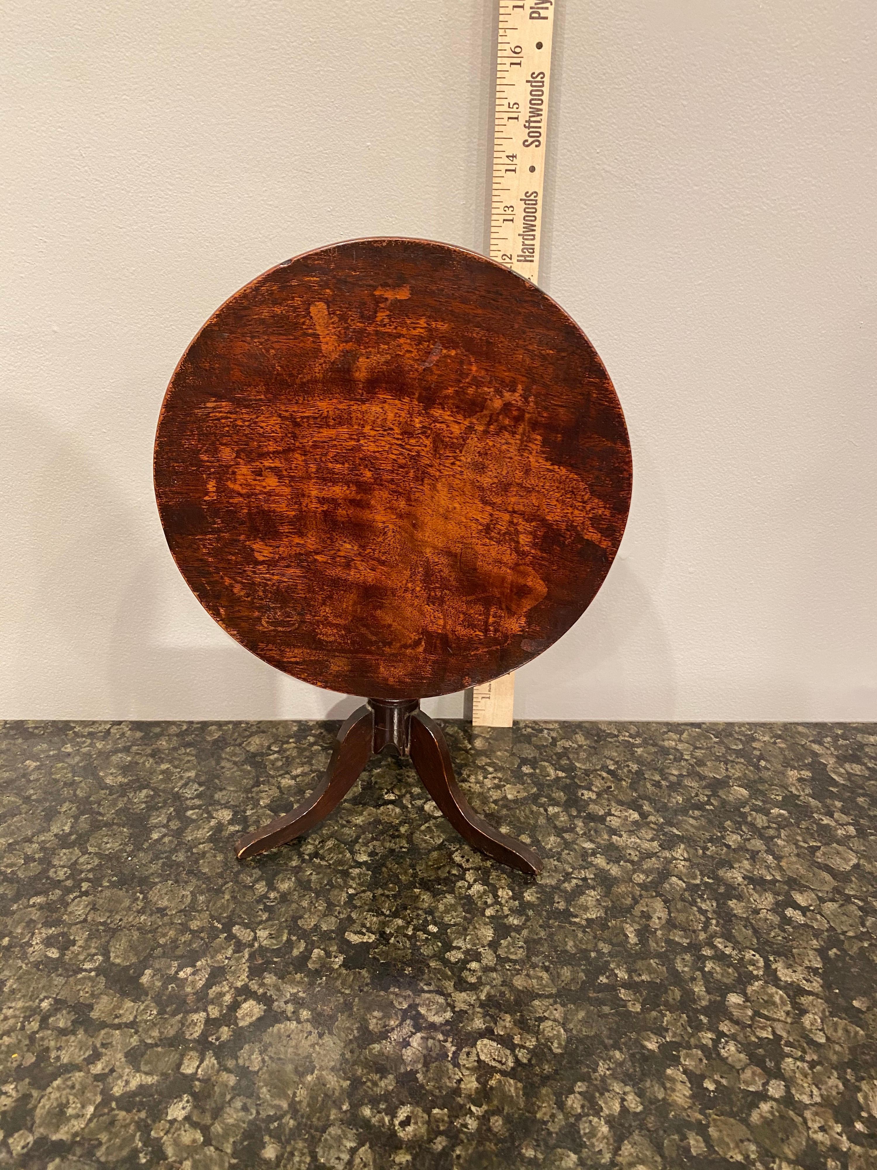 19th Century Mahogany Tilt-Top Tripod Table, Mini, Salesman or Example Sample For Sale 2