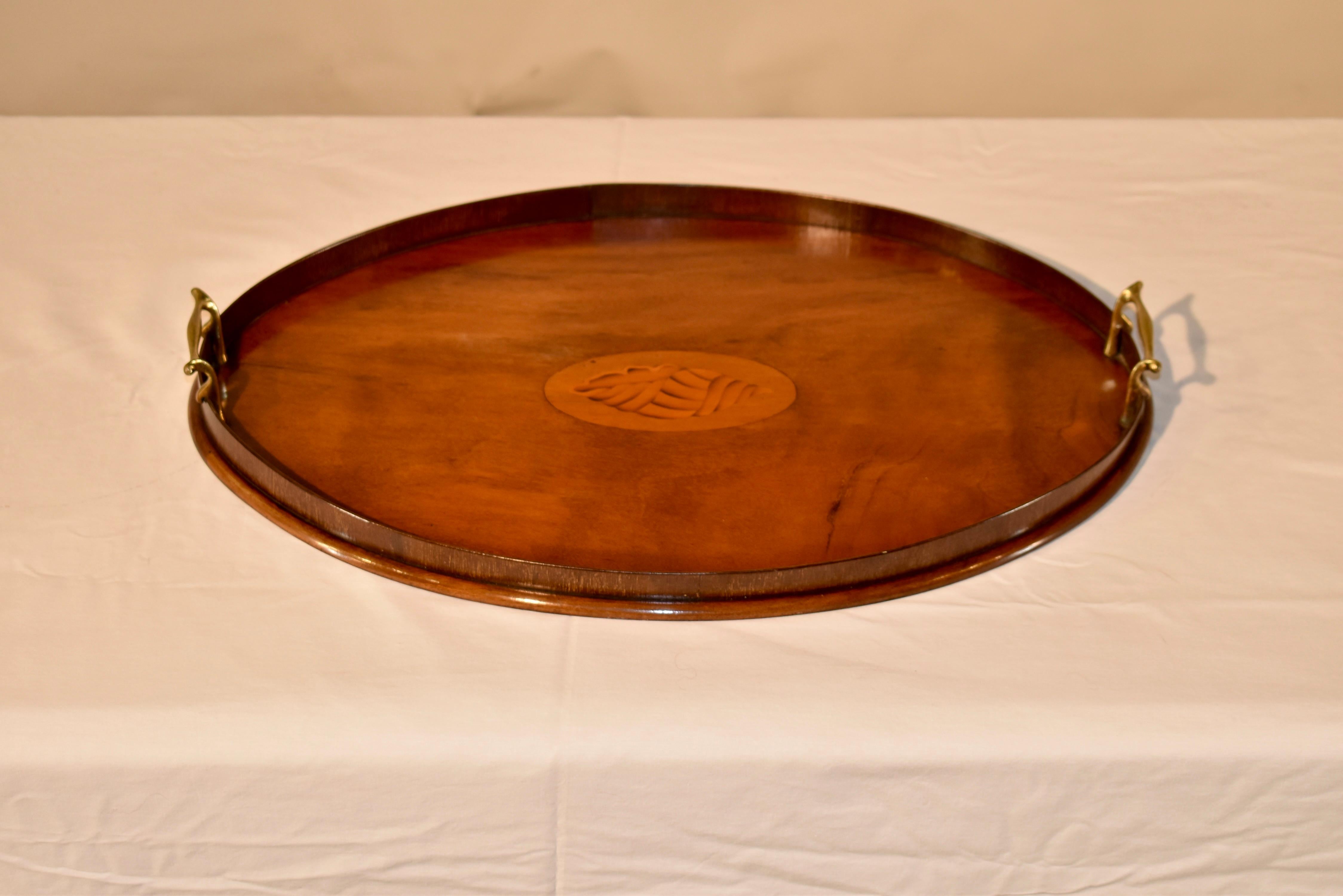 English 19th Century Mahogany Tray For Sale