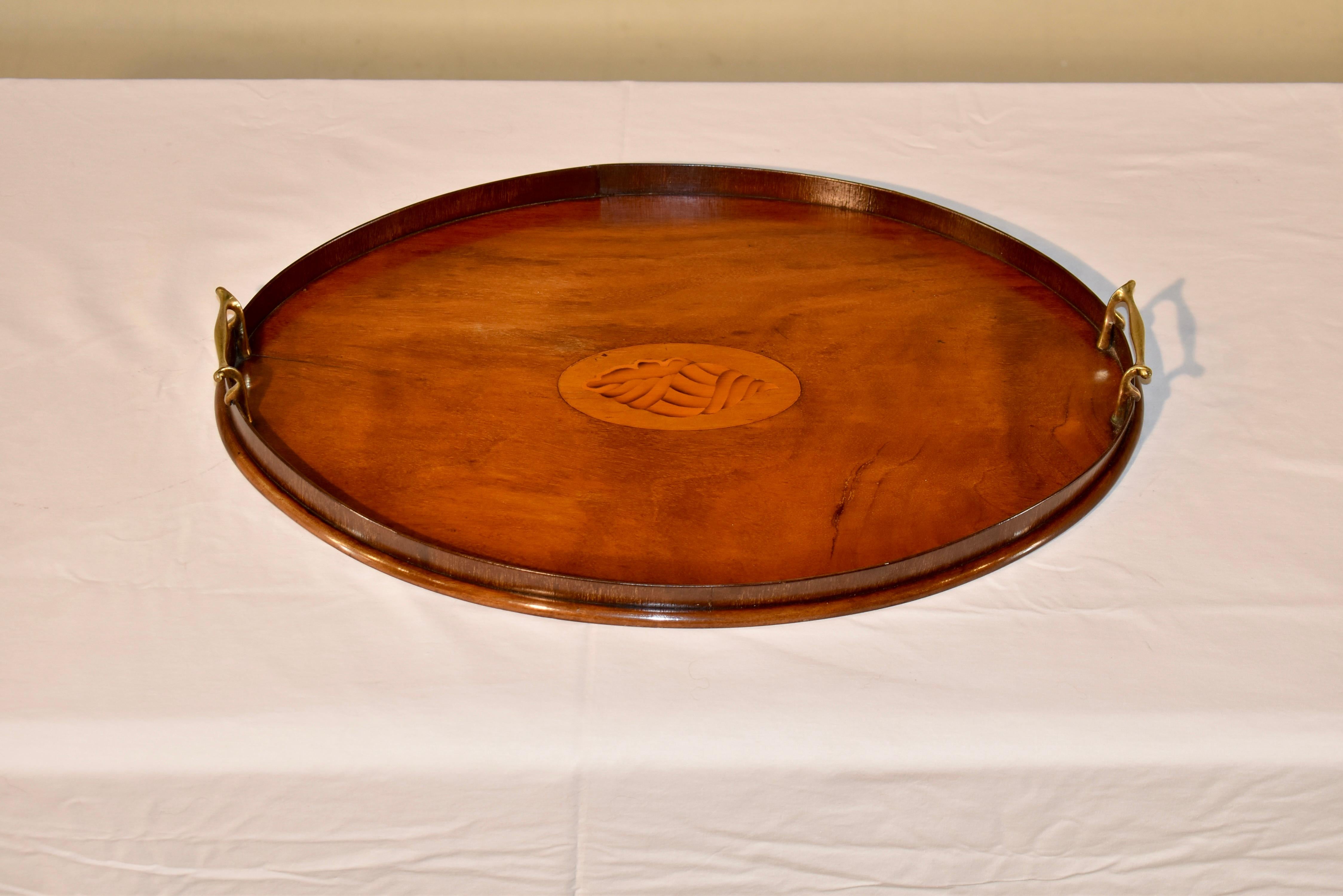 19th Century Mahogany Tray In Good Condition For Sale In High Point, NC