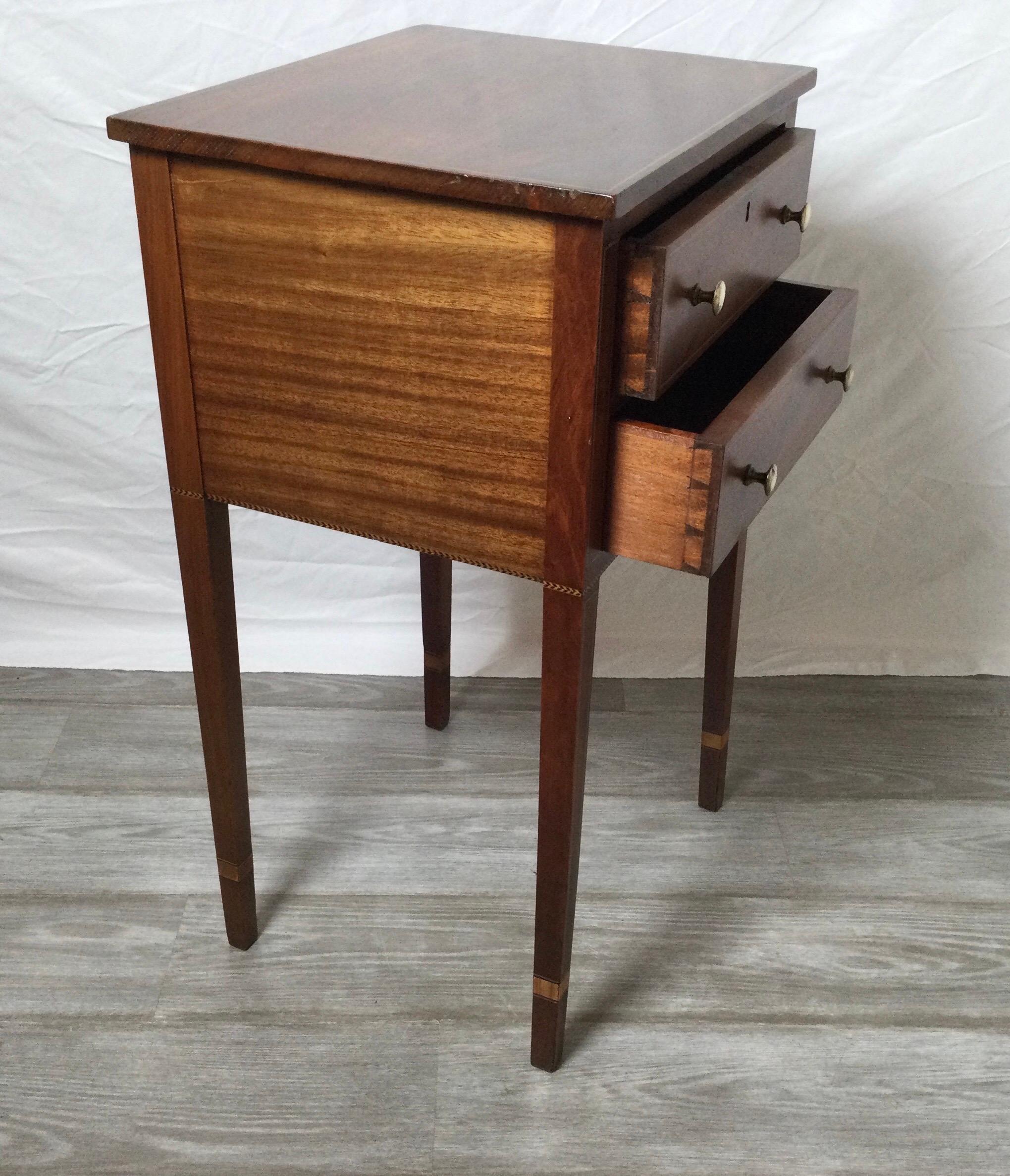 American 19th Century Mahogany Two Drawer Stand