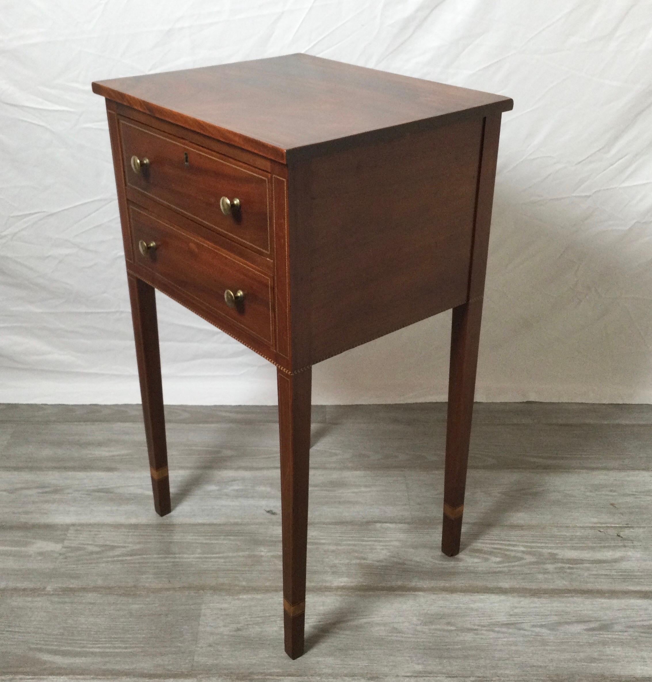 19th Century Mahogany Two Drawer Stand In Good Condition In Lambertville, NJ