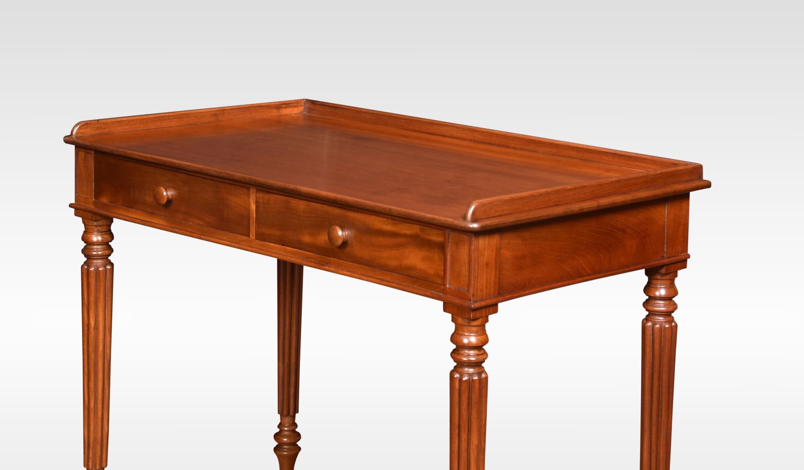 British 19th Century Mahogany Two Drawer Writing Table For Sale