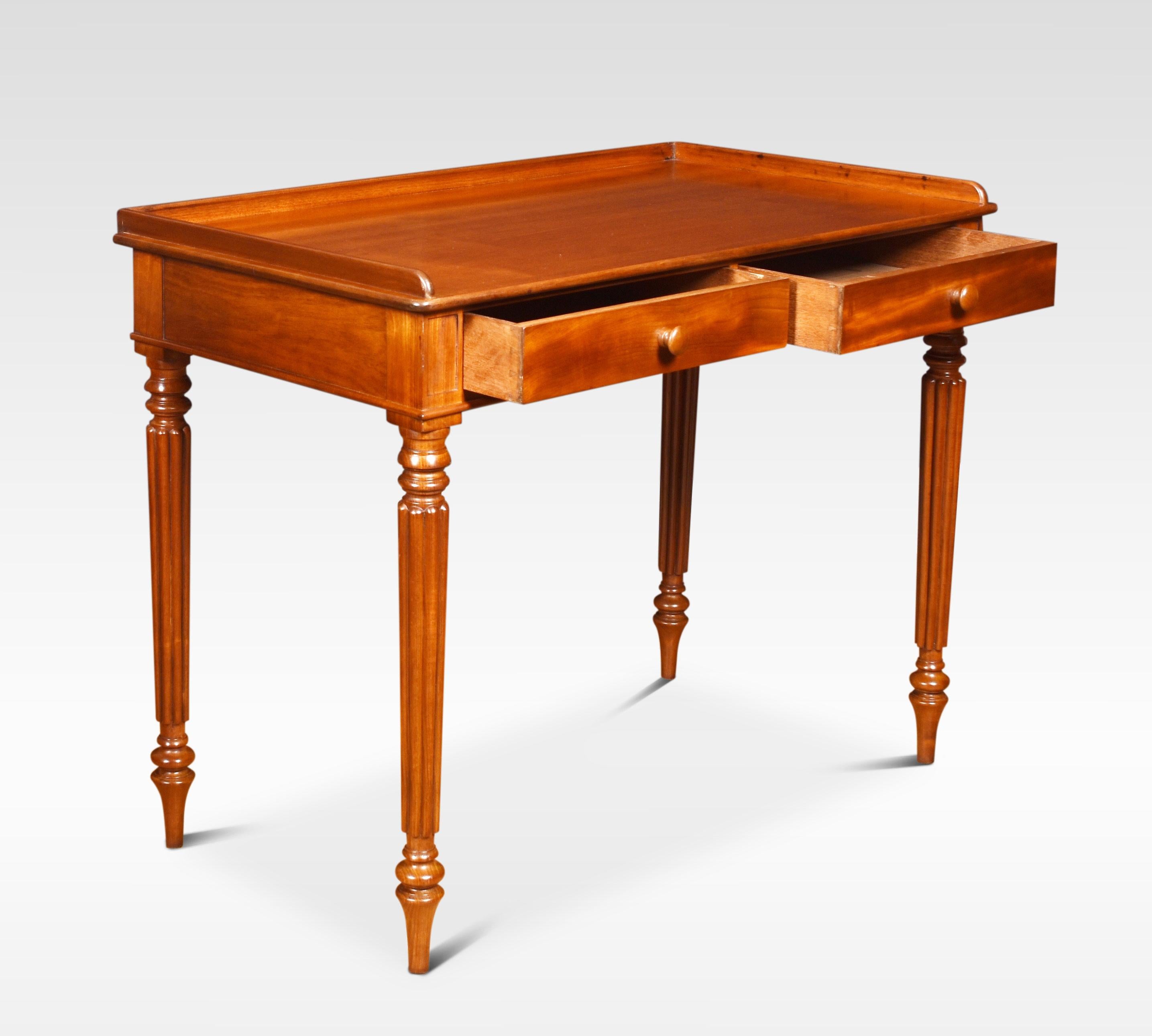 Wood 19th Century Mahogany Two Drawer Writing Table For Sale
