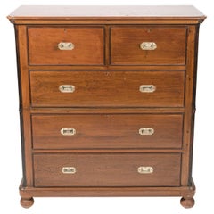 19th Century Mahogany Two-Part Campaign Chest of Drawers
