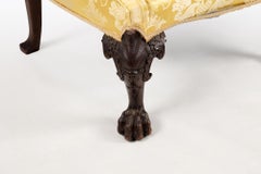 Sedile da finestra imbottito e in mogano del XIX secolo