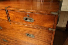 19th Century Mahogany Victorian Campaign Chest of Drawers