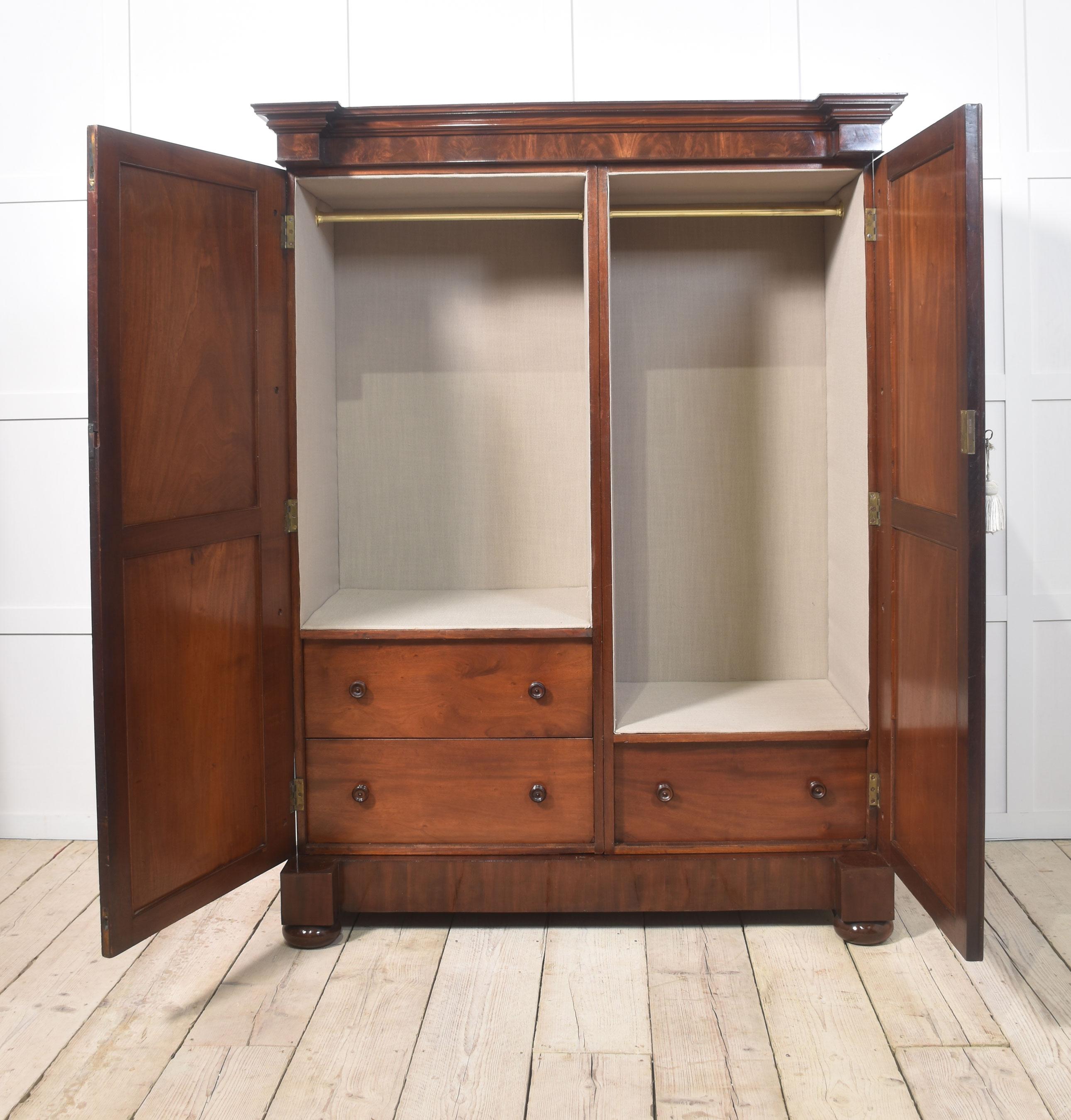 British 19th century Mahogany wardrobe