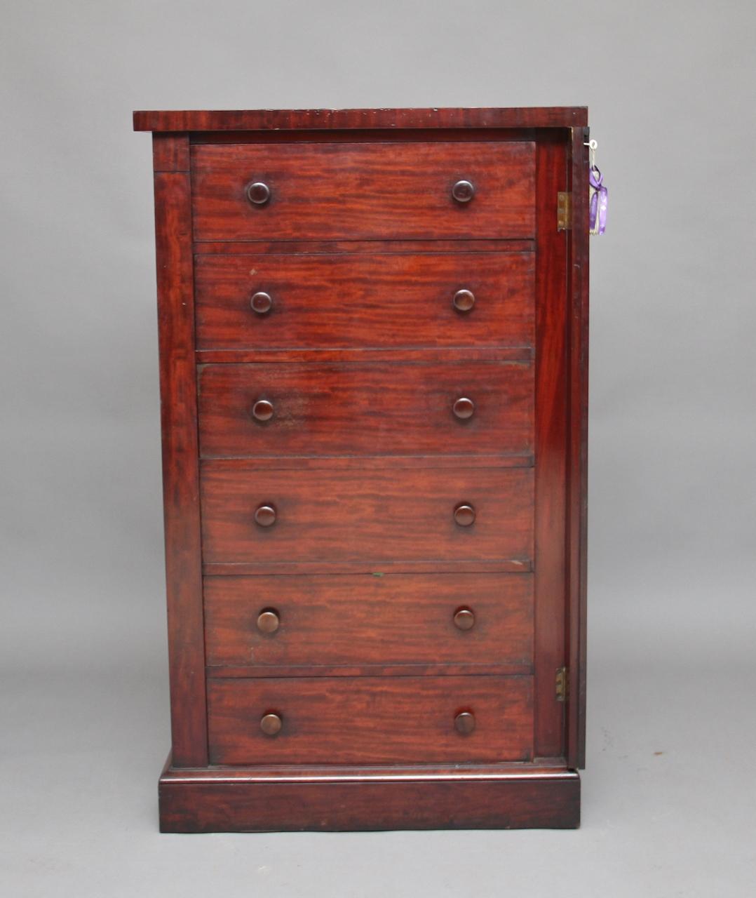 British 19th Century Mahogany Wellington Chest For Sale