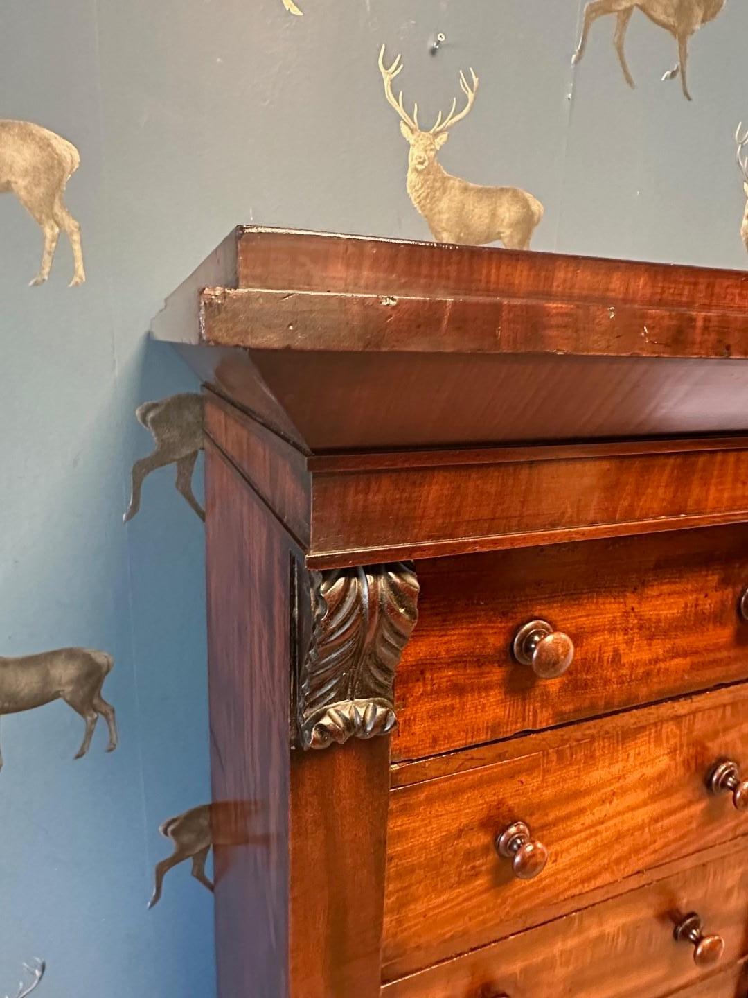 Mid-19th Century 19th Century mahogany Wellington chest of drawers