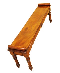 19th Century Mahogany Window Seat Hall Bench