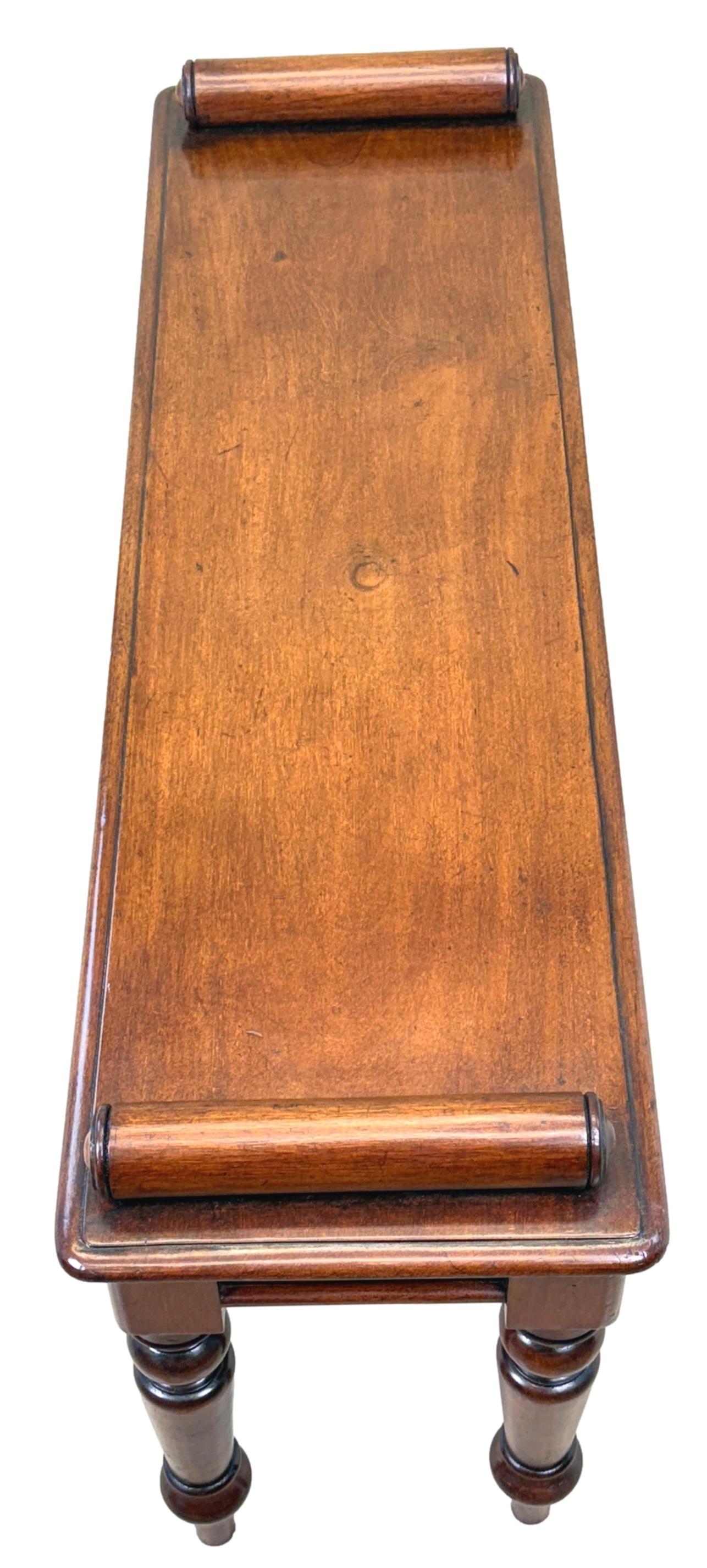 English 19th Century Mahogany Window Seat Hall Bench