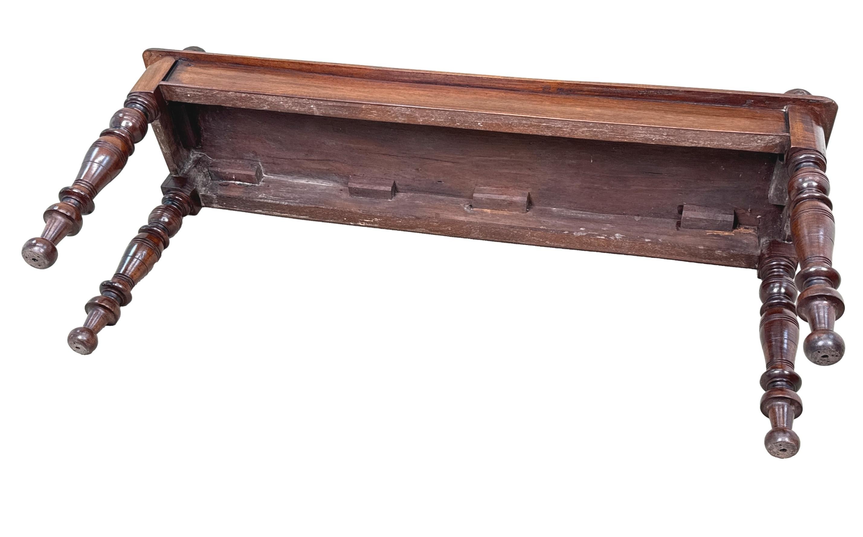 19th Century Mahogany Window Seat Hall Bench For Sale 3