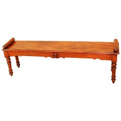 19th Century Mahogany Window Seat Hall Bench