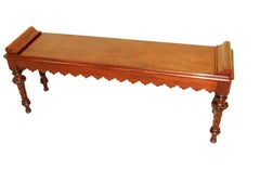 19th Century Mahogany Window Seat Hall Bench