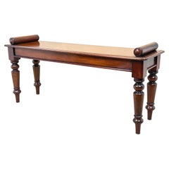 19th Century Mahogany Window Seat Hall Bench