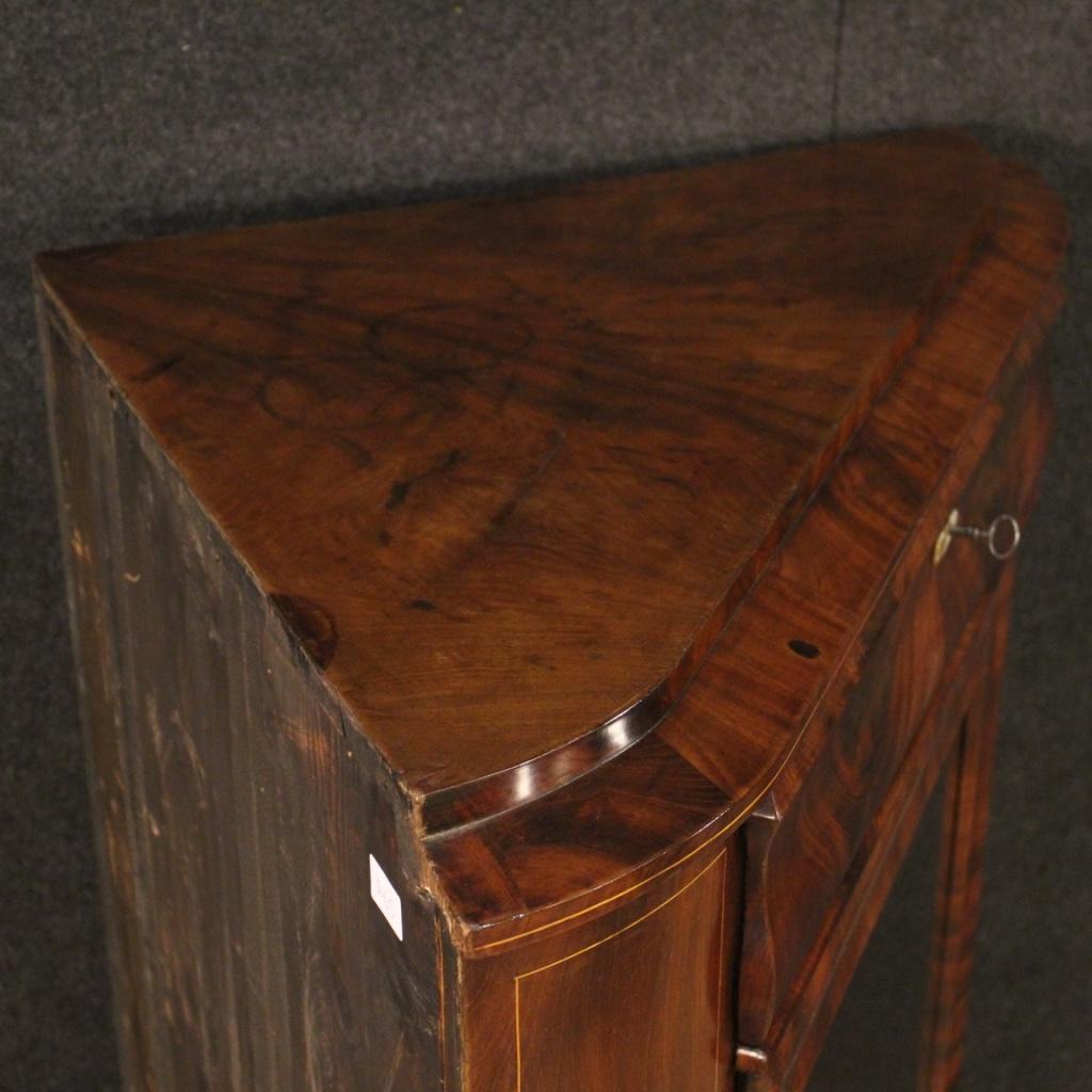 19th Century Mahogany Wood Antique Dutch Corner Cabinet, 1870 7