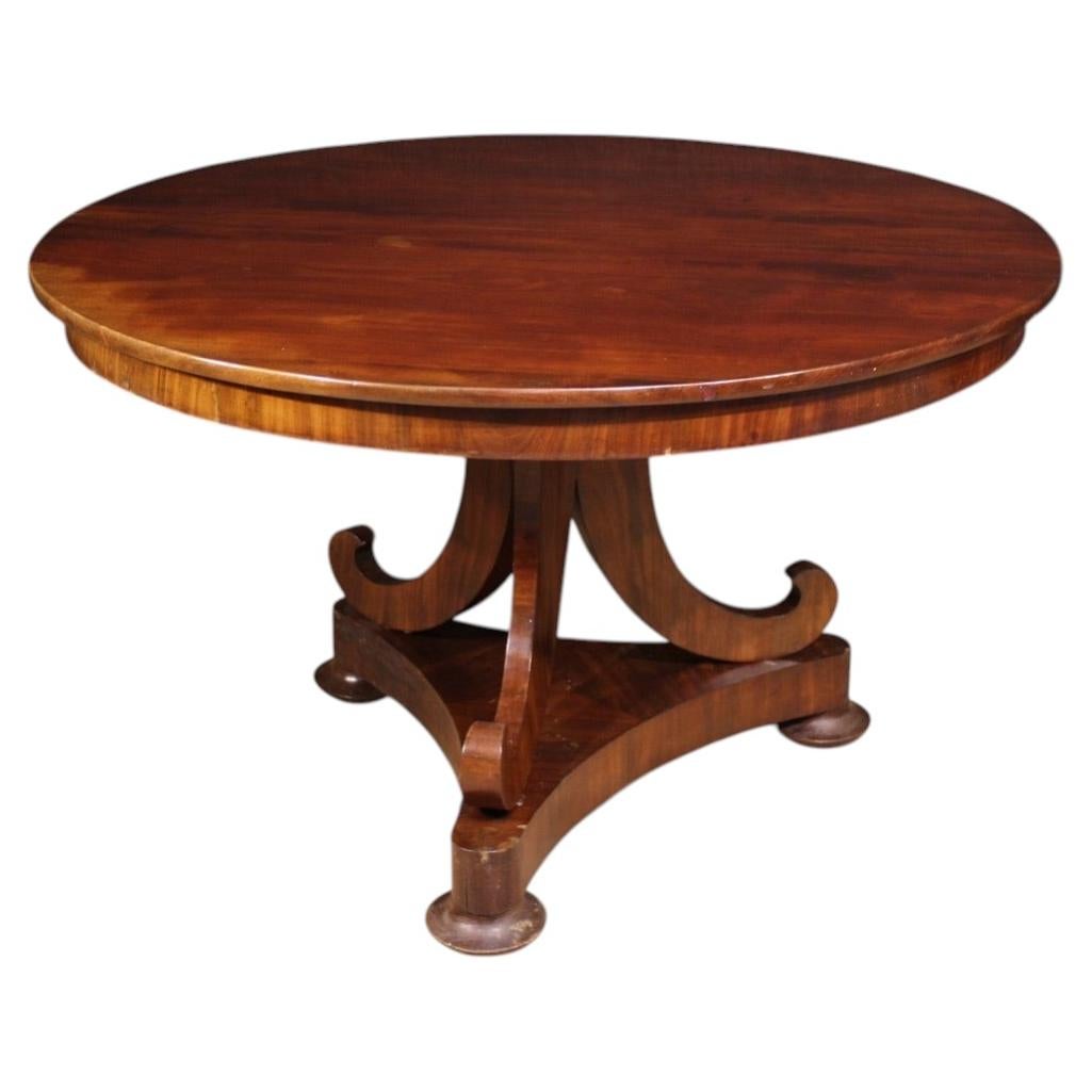 19th Century Mahogany Wood Dutch Antique Round Table, 1880s