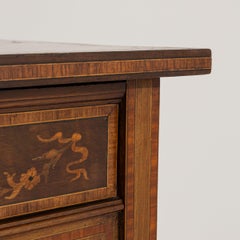 19th Century Mahogany Wood Edwardian Inlaid Vitrine