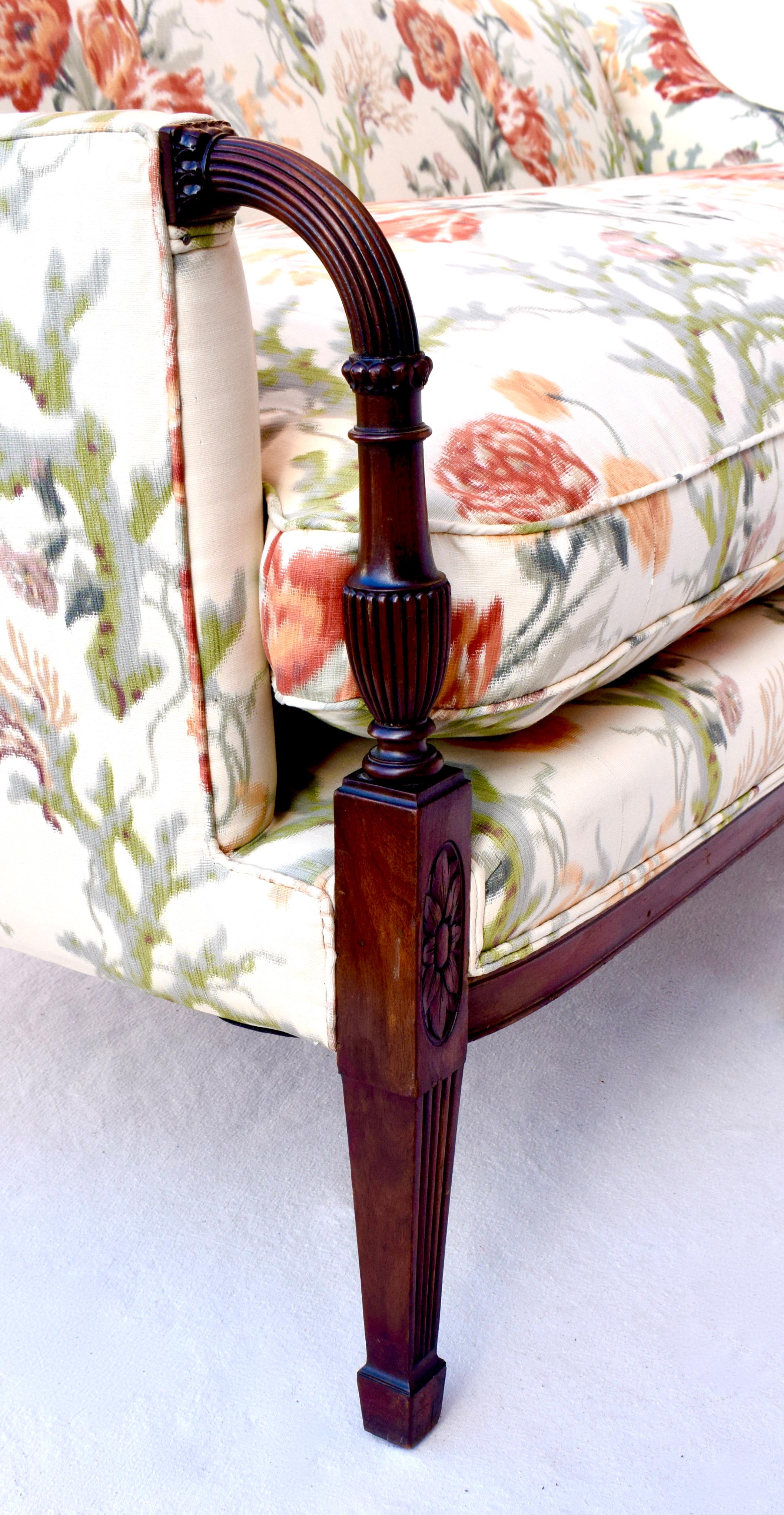 19th Century Mahogany Wood Federal Sheraton Style Sofa 4