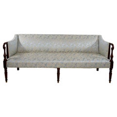 19th Century Mahogany Wood Federal Sheraton Style Sofa