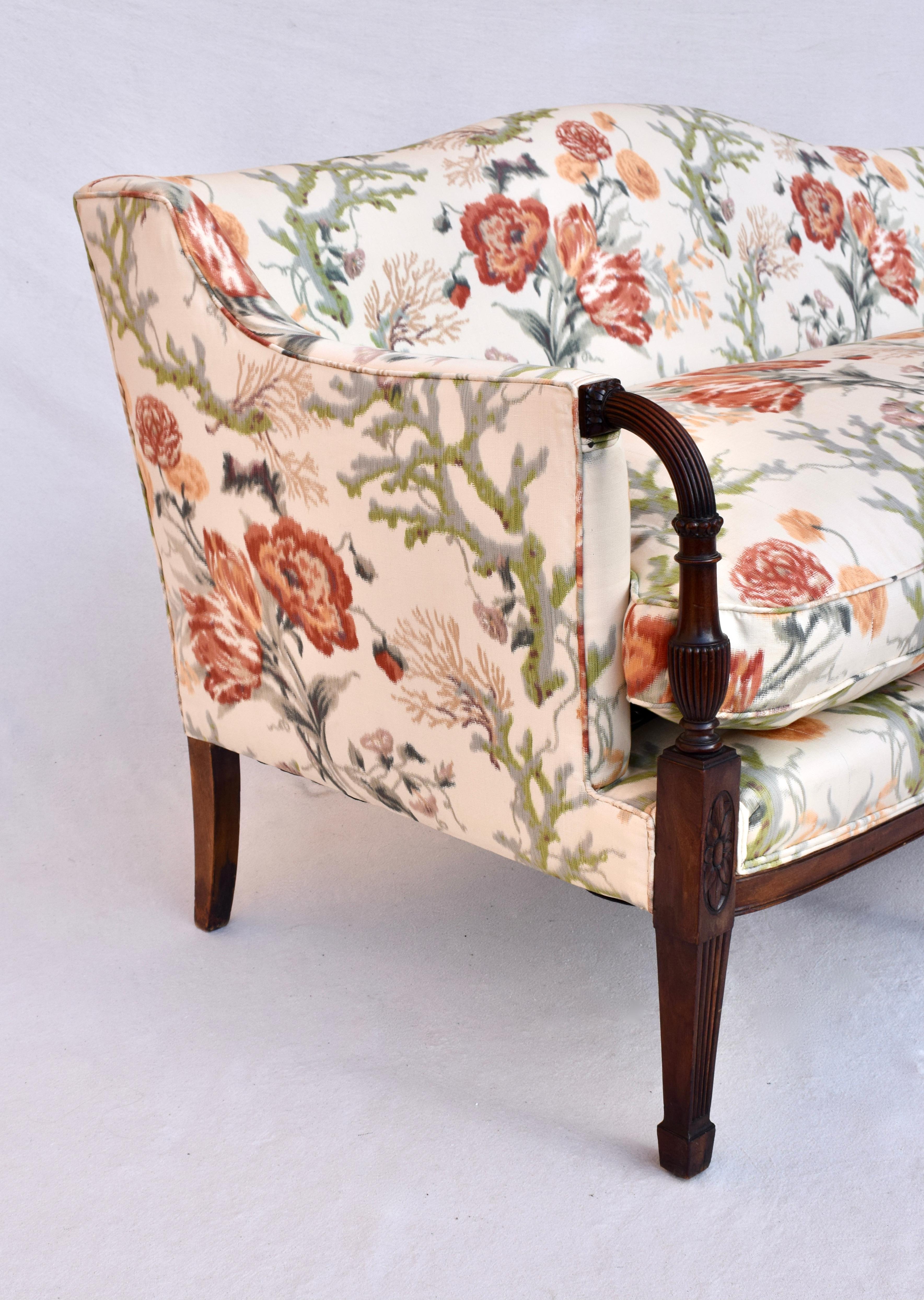 20th Century 19th Century Mahogany Wood Federal Sheraton Style Sofa