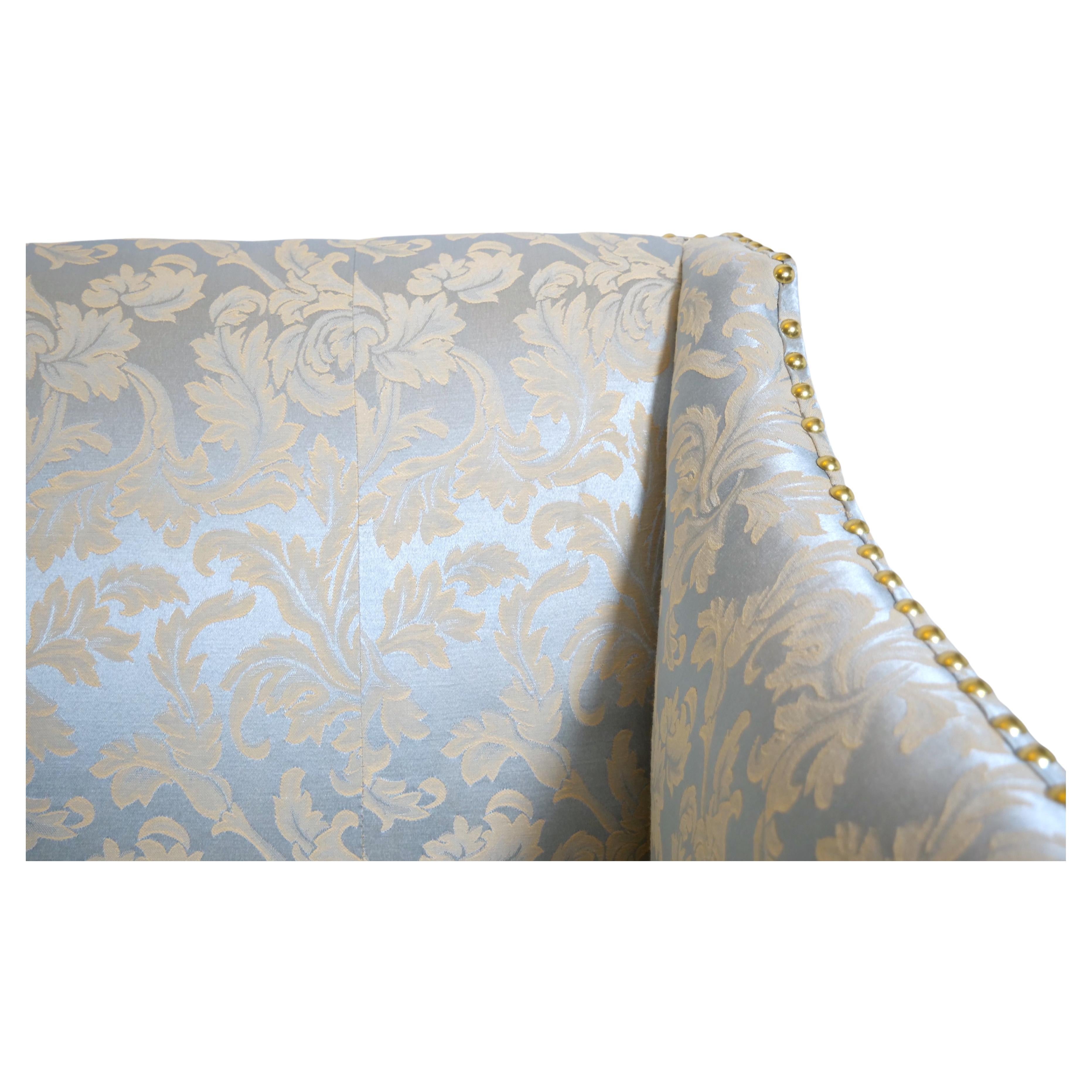 Upholstery 19th Century Mahogany Wood Federal Sheraton Style Sofa For Sale