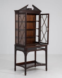 Edle Chippendale-Vitrine aus Mahagoniholz aus dem 19. Jahrhundert