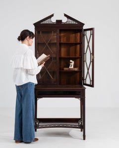19th Century Mahogany Wood Fine Chippendale Vitrine