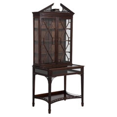 19th Century Mahogany Wood Fine Chippendale Vitrine