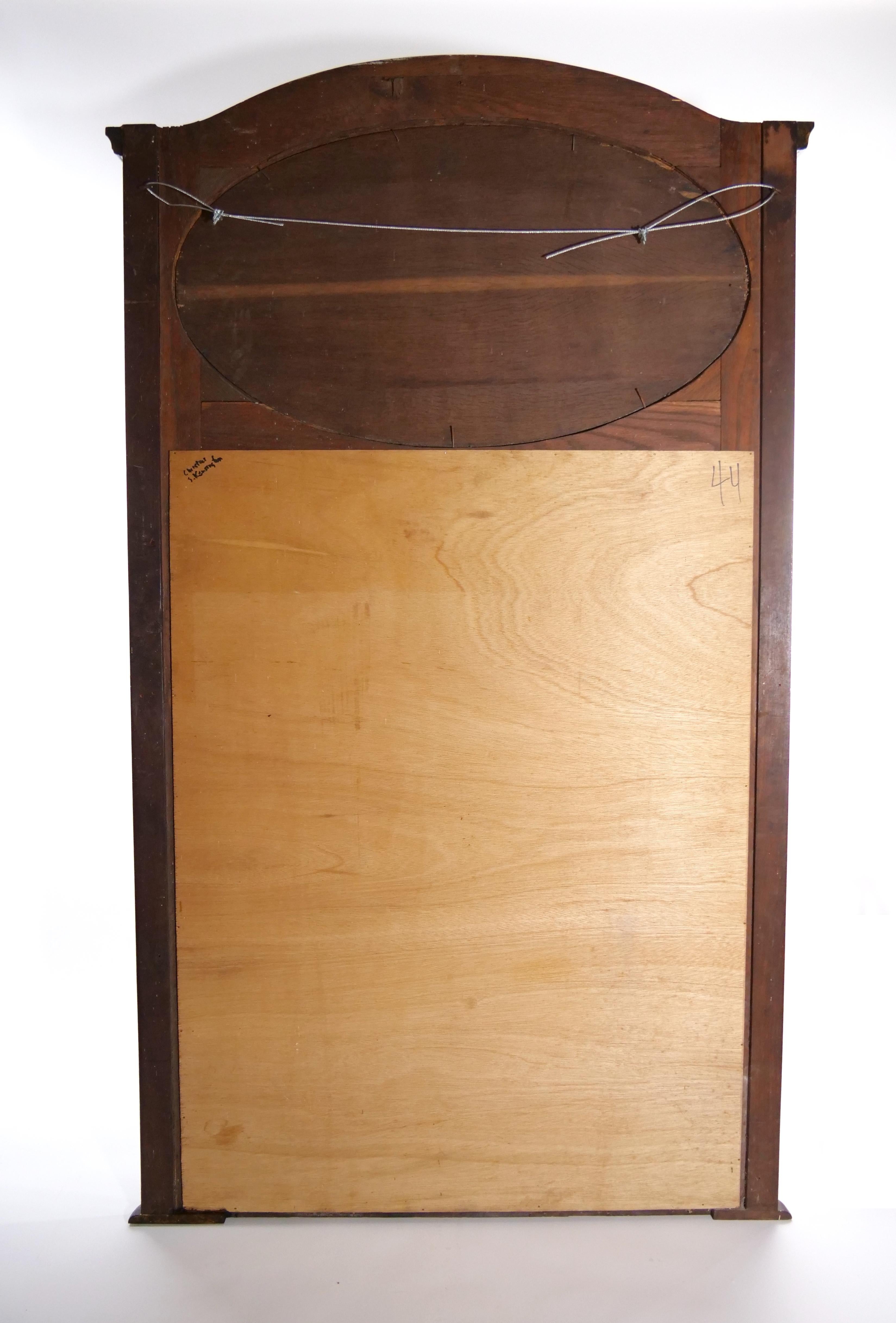 19th Century Mahogany Wood Frame Trumeau Mirror For Sale 5