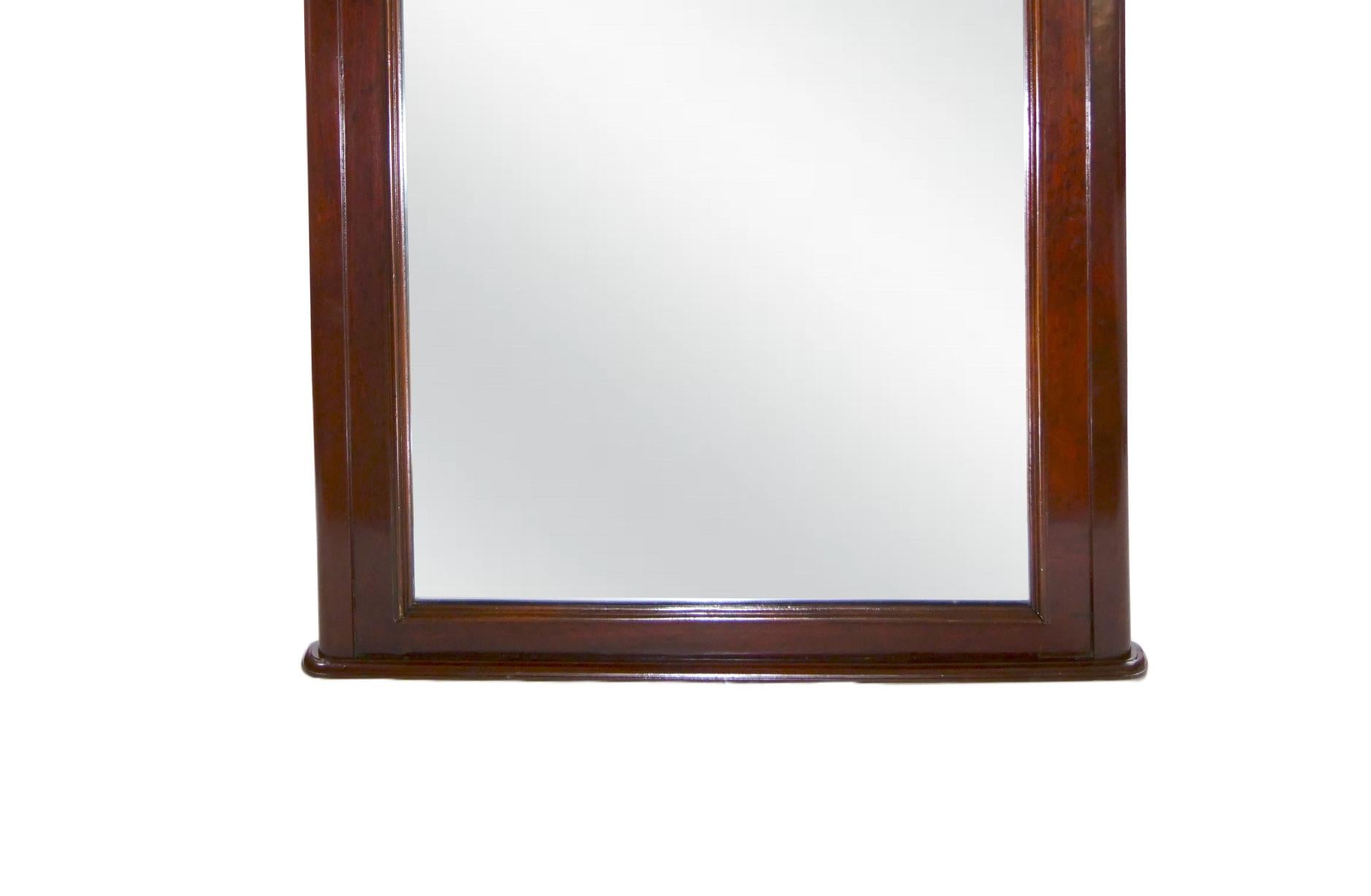 Empire 19th Century Mahogany Wood Frame Trumeau Mirror For Sale