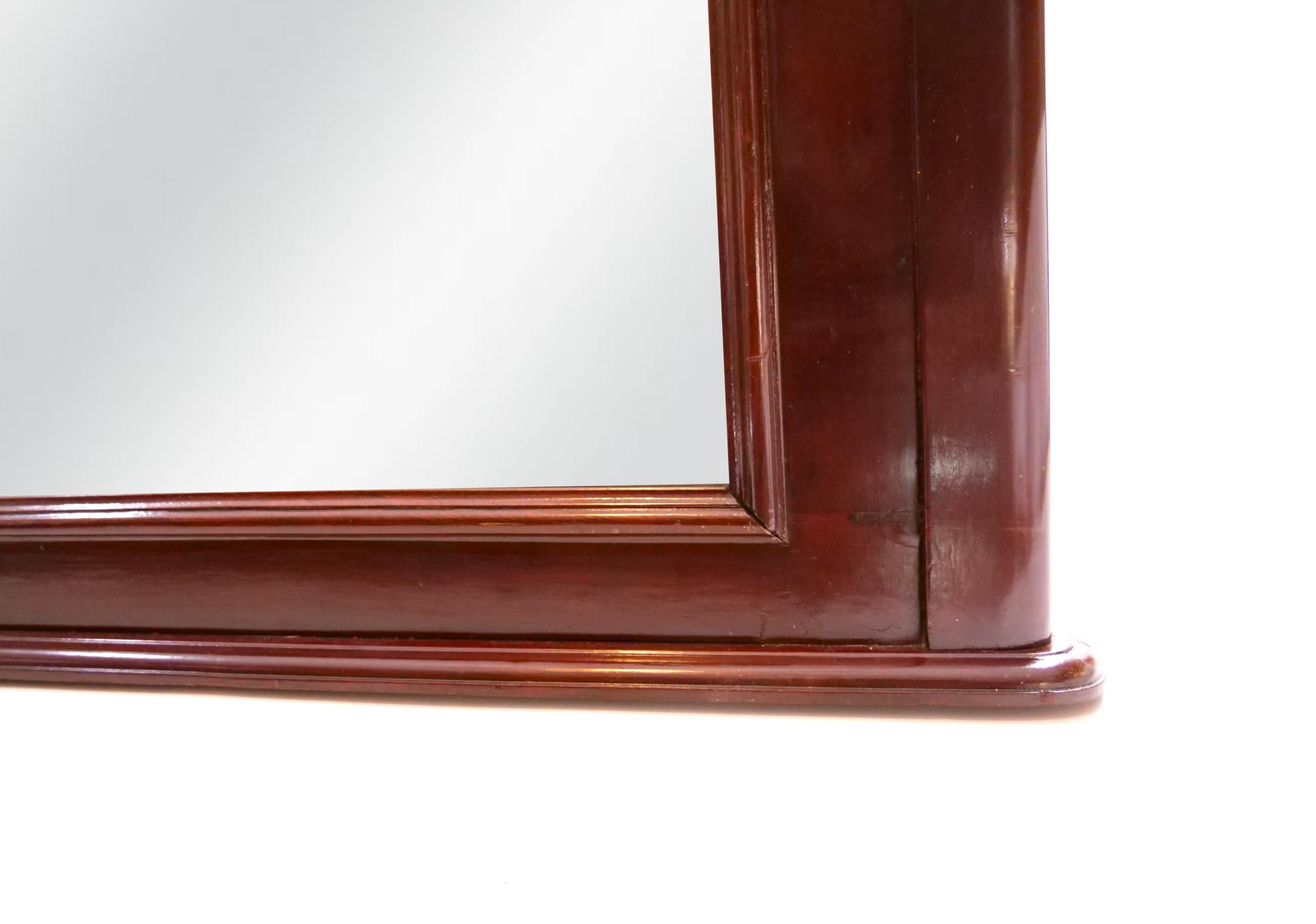 European 19th Century Mahogany Wood Frame Trumeau Mirror For Sale