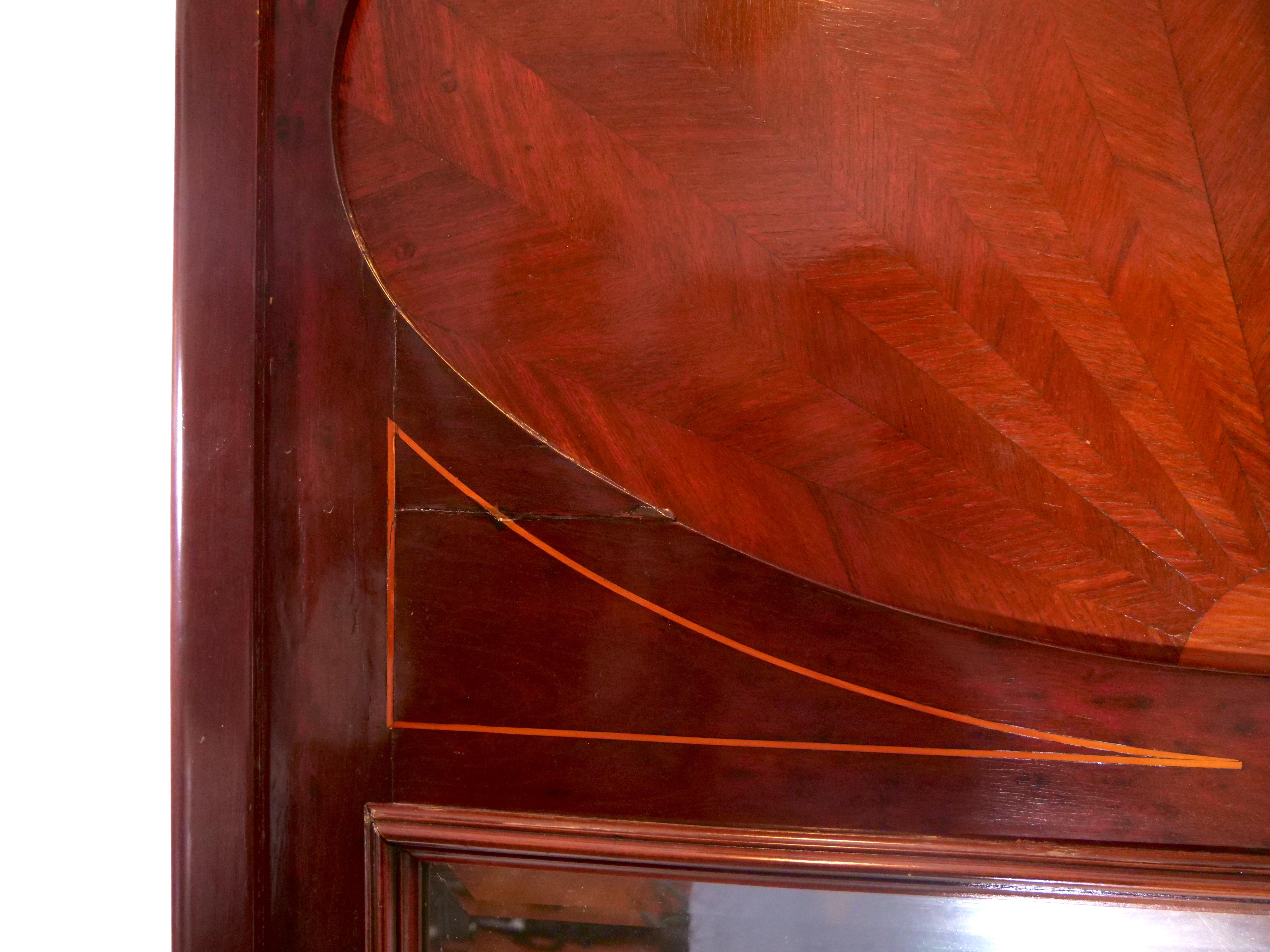 19th Century Mahogany Wood Frame Trumeau Mirror For Sale 2