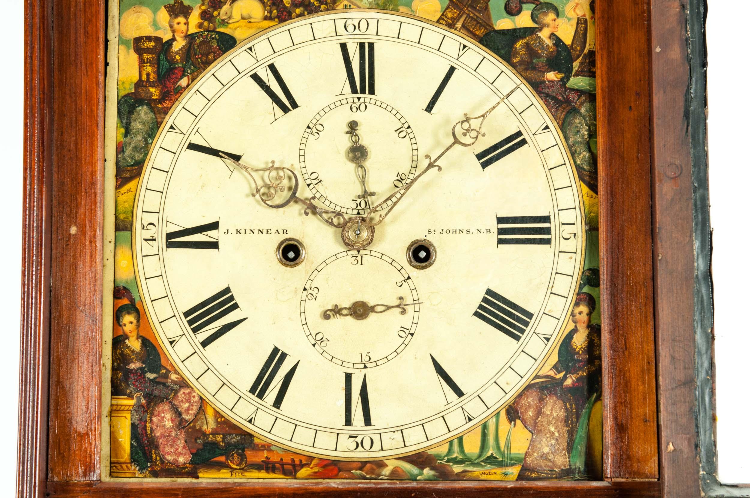 horloge à long boîtier en bois d'acajou du 19e siècle en vente 1