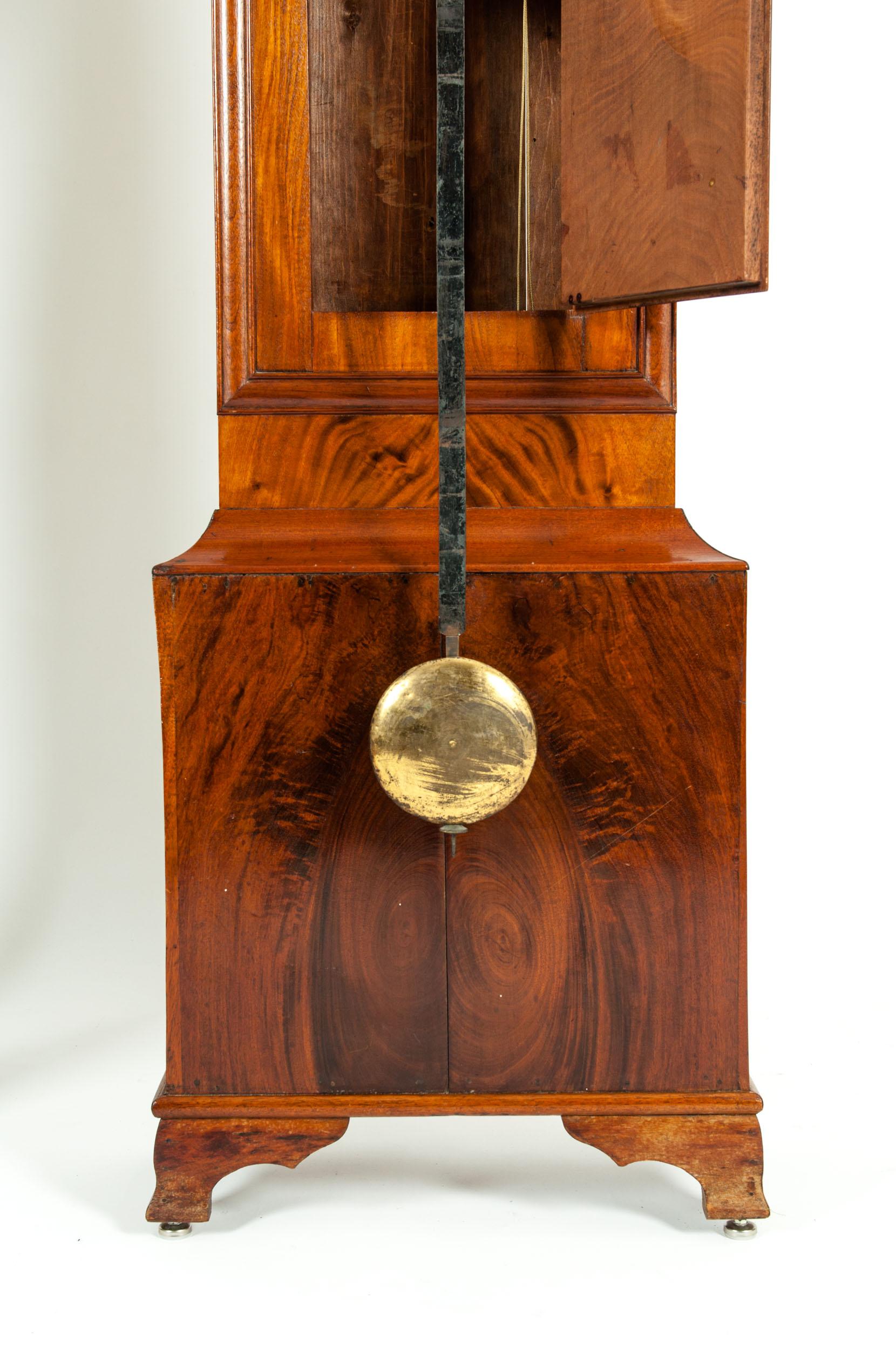 19th Century Mahogany Wood Long Case Clock For Sale 6